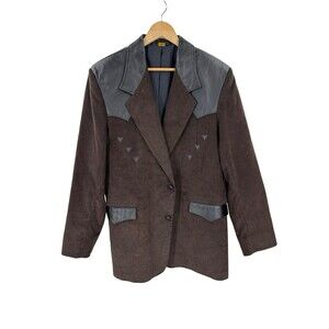 Pioneer Wear Blazer Jacket Cowboy Sport Coat Western Corduroy & Leather